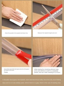 1pc Clear Door Sealing Strip, Simple Clear PVC Door Strip For Household - Clear - View 6