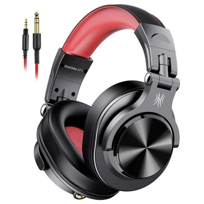  OneOdio Wired Headphones Over-Ear Headset With Mic Long Cords  A-71 Red