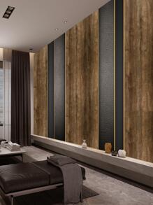 LFASCU 1 Roll 3d Imitation Wood Grain Wallpaper Dark Brown Office Waterproof And Moisture-Proof Pvc Wallpaper Bedroom Living Room Table Furniture Renovation Tv Background Decorative Wallpaper Kitchen Oil-Proof Sticker - Brown - View 2