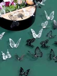 18pcs/Set PVC Butterfly Sticker, Modern Self Adhesive 3D Butterfly Wall Decor For Home,Stickers,Wall Decal,Vinly Decal For Home Decorations,Spring Decoration Items Refesh Your Home,Rama Decoration Stickers