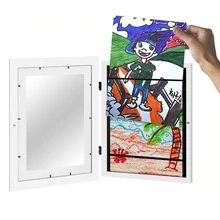 A4 Children Wooden Picture Frame Rectangle Art Frame Home Decor For Kids Drawing Art Projects (25 X 34cm) - White - View 1