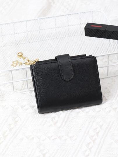 Quả bóng dập nổi vải thiều & đồ trang trí cặp đôi gấp đôi màu đen PU thời trang tiền mặt cầm tay cho nhân viên văn phòng nữ đi làm việc tại trường đại học đi làm văn phòng kỷ niệm cho cặp đôi làm quà tặng sinh nhật vào ngày lễ tình nhân quà tặng cho phụ nữ ví ví ví nhỏ