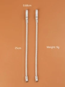 1pair Rhinestone Decor Shoelaces, Glamorous Shoelaces For Pumps - White - View 7