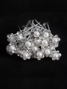 20 cái NỮ Ngọc trai Giả & Đồ trang trí Rhinestone Thiết kế hoa Tinh tế Kẹp tóc Đối với Tóc Đồ trang trí Thanh lịch - Nhiều màu - Xem 1