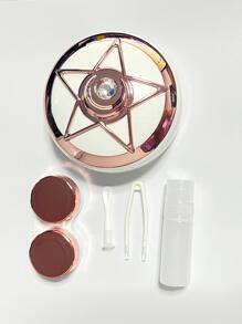 1set Steampunk Star Detail Rhinestone Decor Round Contact Lens Case For Daily Life Eye Contacts Contact Lenses For Eyes Colored Contacts Halloween