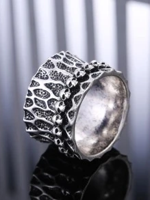 1 Chiếc Nhẫn Trang Trí Hình Đầu Lâu Ngộ Nghĩnh Dành Cho Nam Để Làm Quà Tặng Cho Vẻ Ngoài Phong Cách Cho Bữa Tiệc - Bạc - Xem 5