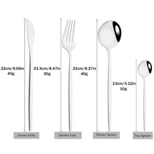 Jokipvy Stainless Steel Silverware 24pcs Mirror Dinnerware Cutlery Set Spoon Knife Fork Tableware Set Western Kitchen Flatware - Silver - View 2
