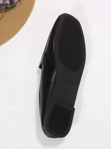 Women Minimalist Square Toe Mules, Elegant Flats