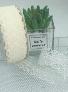 1pc-5yd Lace Trim Ribbon Diy Handmade Decorative Cloth Edge Crochet Tablecloth Sofa Decoration Art Craft Material (paper Spool Not Included) - Beige - View 2