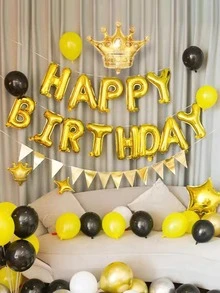 13 piezas Globo decorativo de fiesta de cumpleaños - Dorado - Ver 4