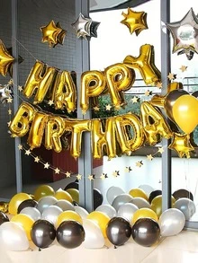 13 piezas Globo decorativo de fiesta de cumpleaños - Dorado - Ver 2