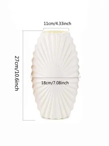 1 Bình Hoa Bằng Nhựa, Bình Hoa Họa Tiết Màu Trắng Phong Cách Châu Âu Cho Hoa - trắng - Xem 4