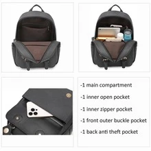 Minimalist Mini Backpack for Women Girls Cute Small Backpacks Purse Ladies Leather Bookbag Satchel Bags - Black - View 6