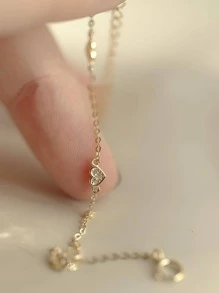 ELSEDES 1pc Fashion Cubic Zirconia Heart Decor Sterling Silver Bracelet For Women For Gift Valentines