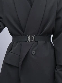Geometric Buckle Belt - Black - View 2