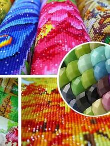 Tranh đính đá tự làm họa tiết rồng không có khung, tranh hoạt hình tự làm bằng kim cương có khung để trang trí - Nhiều màu - Xem 5