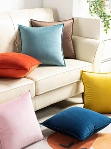 1/4pcs Thickened Solid Color Velvet Active Dyeing Sofa Pillow Cover (Filler Not Included)