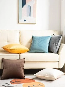 1 Đồng Màu Đệm Mà Không Cần Chất Độn, Hiện Đại Sợi Hóa Học Trang Trí Ném Gối Cho Gia Đình - Màu xanh lam - Xem 4