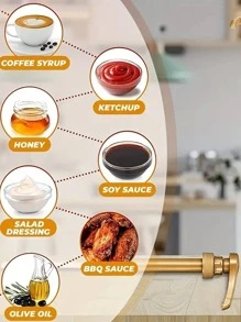 1pc PP Press Bottle Spout, Modern Bottle Pump Head For Kitchen - Gold - View 7