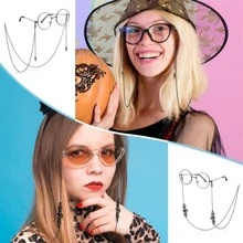 街头 4 件装蝙蝠装饰眼镜链 万圣节 - 黑色 - 查看 6