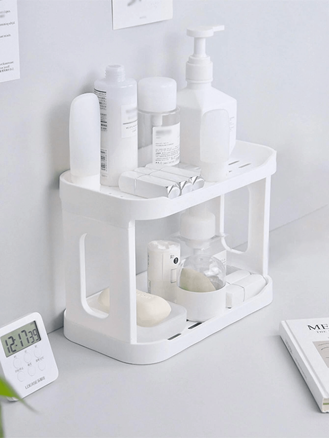 1pc Double Layer Bathroom Storage Rack SHEIN USA