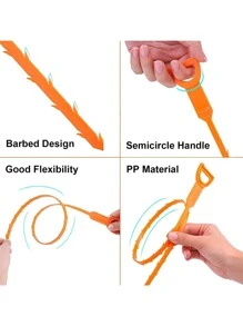 1入組27英寸排水管堵塞去除器，現代橙色浴室排水管開啟器 - 橘色 - 查看 3