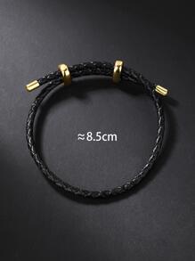 vòng tay dây bện chi tiết thời trang cho phụ nữ để trang trí hàng ngày - màu đen - Xem 4