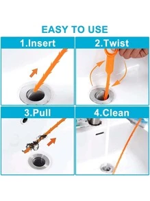 1入組27英寸排水管堵塞去除器，現代橙色浴室排水管開啟器 - 橘色 - 查看 6