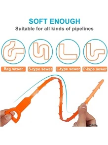 1入組27英寸排水管堵塞去除器，現代橙色浴室排水管開啟器 - 橘色 - 查看 5