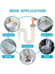 1入組27英寸排水管堵塞去除器，現代橙色浴室排水管開啟器 - 橘色 - 查看 7