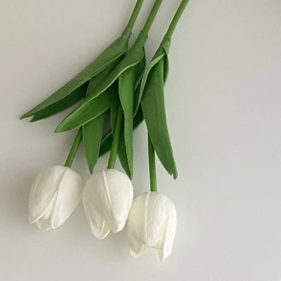 3 peças de tulipa artificial, plantas falsas, decoração de outono, sala, mesa, decoração de jardim, coisas de decoração de quarto, dia dos namorados, presente