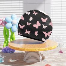 1 pièce Bonnet de bain imperméable à motif papillon, accessoires de plage, accessoires de piscine