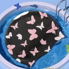 1 pièce Bonnet de bain imperméable à motif papillon, accessoires de plage, accessoires de piscine