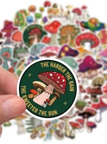50pcs Mushroom Pattern Sticker Back To School - Multicolor - View 6