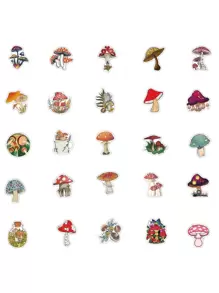 50pcs Mushroom Pattern Sticker Back To School - Multicolor - View 2