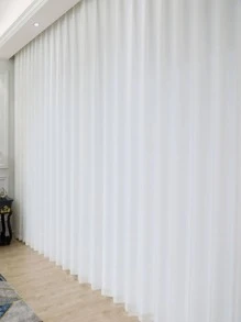 Cortina una sola pieza unicolor - Blanco - Ver 2