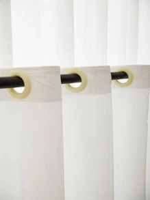 Cortina una sola pieza unicolor - Blanco - Ver 4