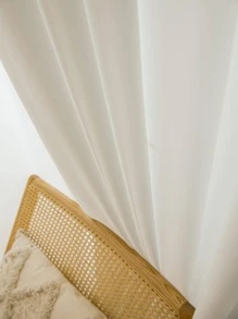 Cortina una sola pieza unicolor - Blanco - Ver 5