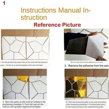 3D Gương Dán Tường Phong Cách Bắc Âu Acrylic Đầu Hươu Gương Dán Decal Có Thể Tháo Rời Bức Tranh Tường Cho Nhà Mô Phòng Khách Treo Tường Decors - Vàng - Xem 5