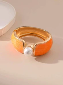 1 Vintage Hợp Kim Kẽm Ngọc Trai Giả Trang Trí Lắc Tay Dành Cho Nữ Trang Trí Hàng Ngày - trái cam - Xem 3