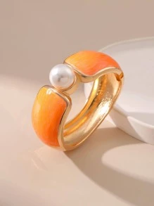 1 Vintage Hợp Kim Kẽm Ngọc Trai Giả Trang Trí Lắc Tay Dành Cho Nữ Trang Trí Hàng Ngày - trái cam - Xem 2