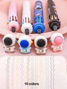 1pc Cartoon Graphic Colored Ballpoint Pen - Black - View 5