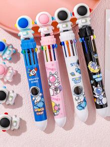 1pc Cartoon Graphic Colored Ballpoint Pen - Black - View 1