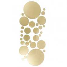 32 piezas/set 3D espejo adhesivo para pared espejo redondo DIY TV Fondo habitación pegatinas decoración de pared dormitorio baño decoración del hogar espejo - Dorado - Ver 1