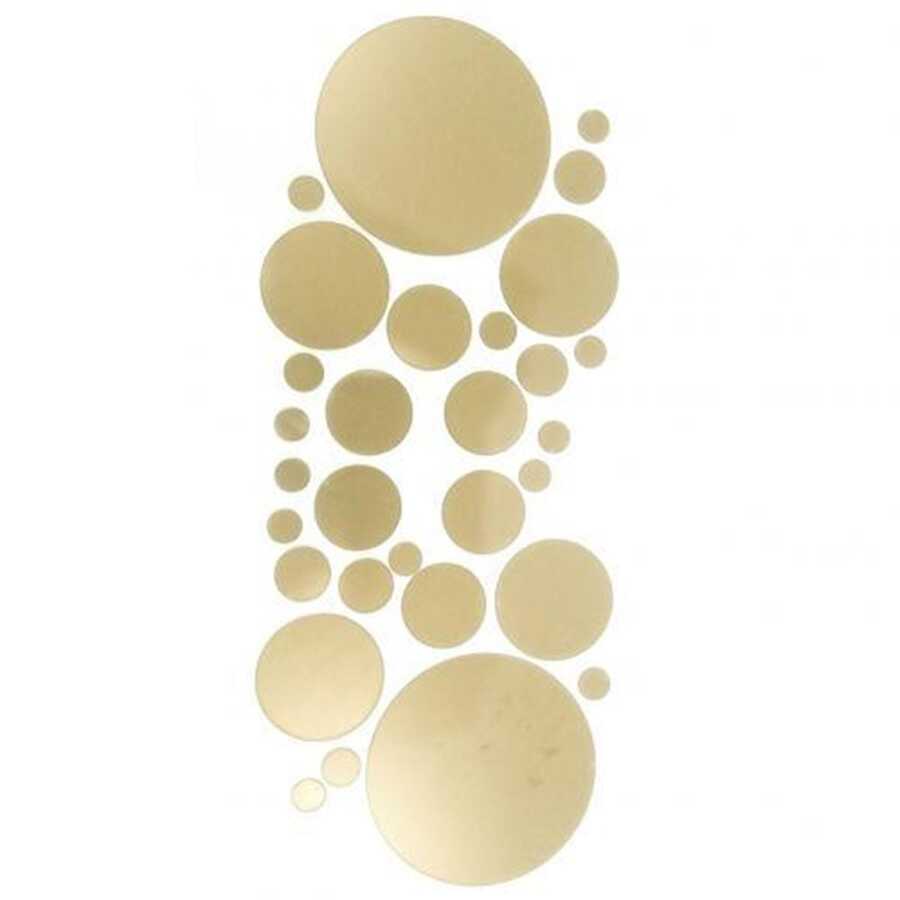 32 piezas/set 3D espejo adhesivo para pared espejo redondo DIY TV Fondo habitación pegatinas decoración de pared dormitorio baño decoración del hogar espejo - Dorado - Ver 1