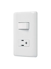 Placa armada contacto e interruptor sencillo, Volteck Basic PA-APCO-B - Blanco - Ver 2