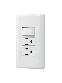 Placa armada 2 contactos e interruptor sencillo, Basic PA-APCO-B3 - Blanco - Ver 3