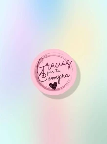 100 stickers gracias por tu compra, etiquetas adhesivas agradecimiento, pegantina, calcomanía - Rosa - Ver 3