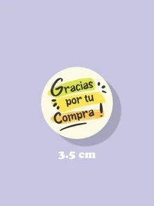 100 stickers gracias por tu compra, etiquetas adhesivas agradecimiento, pegantina, calcomanía - Amarillo - Ver 2