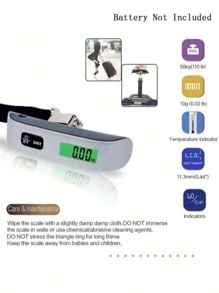 1 Peça Balança Portátil para Bagagem, Escala Digital de Suspensão Multifuncional de Alta Precisão para Viagens com Gancho ou Cinto, Escala Digital de Bagagem de 50kg/10g, Balança Eletrônica Portátil para Mala de Viagem, Acessórios Essenciais de Viagem Escala Eletrônica Portátil para Pendurar com Luz Azul, Acessórios Escolares de Verão, Volta às Aulas, Suprimentos Escolares